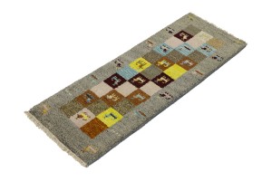 Gray Tribal 1'4X4 Indo-Gabbeh Oriental Rug