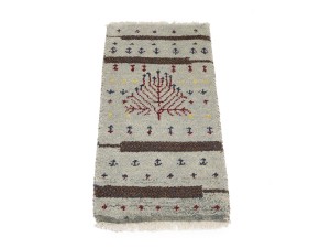 Greige Tribal 1'4X2'7 Indo-Gabbeh Oriental Rug