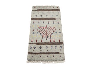 Greige Tribal 1'4X2'7 Indo-Gabbeh Oriental Rug
