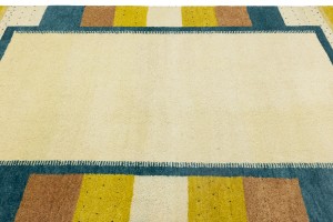 Cream Border Tribal 6X8 Indo-Gabbeh Oriental Rug