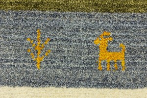 Multicolored Stripes Tribal 3X5 Indo-Gabbeh Oriental Rug