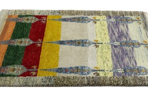 Multicolored Pictorial Tribal 3X5 Indo-Gabbeh Oriental Rug