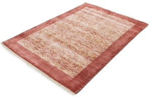 Maroon Red Border Tribal 4'6X6'5 Indo-Gabbeh Oriental Rug