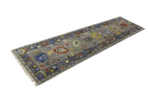 Floral Colorfast 2'5X9'9 Oushak Chobi Oriental Runner Rug