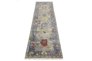 Floral Colorfast 2'5X9'9 Oushak Chobi Oriental Runner Rug
