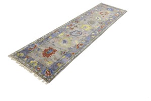 Floral Colorfast 2'5X9'9 Oushak Chobi Oriental Runner Rug