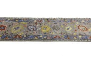 Floral Colorfast 2'5X9'9 Oushak Chobi Oriental Runner Rug