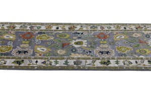 Floral Colorfast 2'7X9'7 Oushak Chobi Oriental Runner Rug