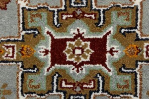 Gray Geometric 3X5 Indo-Karajeh Oriental Rug