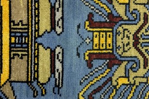 Blue Pictorial Tribal 3X6 Oriental Rug