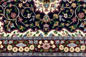 Navy & Maroon Floral 3X4 Kirman Oriental Rug