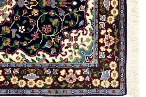 Navy & Maroon Floral 3X4 Kirman Oriental Rug