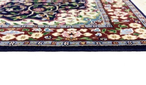 Navy & Maroon Floral 3X4 Kirman Oriental Rug