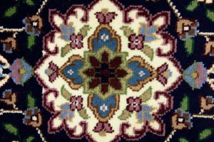 Navy & Maroon Floral 3X4 Kirman Oriental Rug