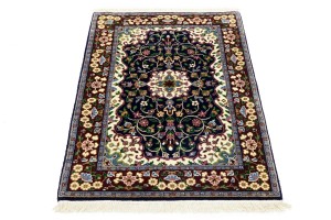 Navy & Maroon Floral 3X4 Kirman Oriental Rug