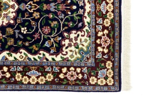 Navy & Maroon Floral 3X4 Kirman Oriental Rug
