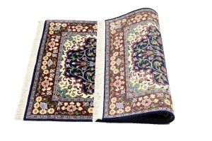 Navy & Maroon Floral 3X4 Kirman Oriental Rug