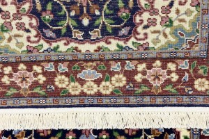 Navy & Maroon Floral 3X4 Kirman Oriental Rug