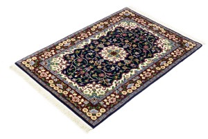 Navy & Maroon Floral 3X4 Kirman Oriental Rug