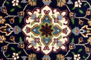 Navy & Maroon Floral 3X4 Kirman Oriental Rug