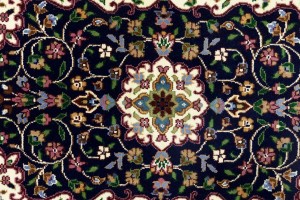 Navy & Maroon Floral 3X4 Kirman Oriental Rug