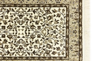 Cream & Brown Floral 2X3 Kirman Oriental Rug