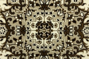Cream Brown Floral 6X6 Kirman Oriental Square Rug