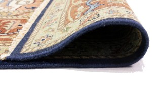 Dark Navy Geometric 10X14 Heriz Serapi Oriental Rug