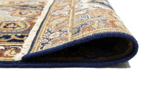 Dark Navy Geometric 3X8 Heriz Serapi Oriental Runner Rug