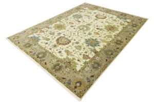 Cream Floral Osh Chobi 9X12 Peshawar Oriental Rug