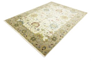 Cream Floral Osh Chobi 9X12 Peshawar Oriental Rug