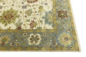 Cream Floral Osh Chobi 9X12 Peshawar Oriental Rug
