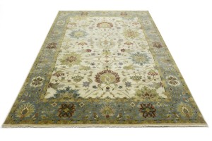 Cream Floral Osh Chobi 9X12 Peshawar Oriental Rug