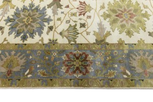 Cream Floral Osh Chobi 10X14 Peshawar Oriental Rug