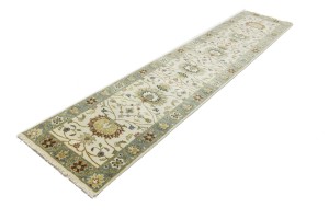 Cream Floral Osh Chobi 3X12 Peshawar Oriental Runner Rug