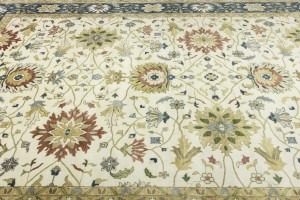 Cream Floral Osh Chobi 12X15 Peshawar Oriental Rug