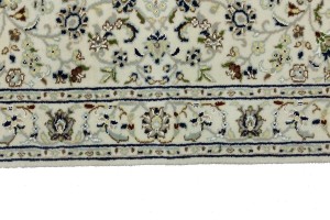 Cream Floral 3X10 Indo-Nain Oriental Runner Rug