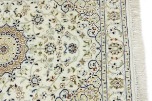 Cream Floral 3X13 Indo-Nain Oriental Runner Rug