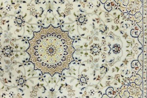 Cream Floral 3X13 Indo-Nain Oriental Runner Rug