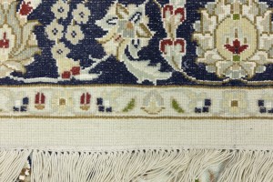 Cream Floral 4X6 Indo-Nain Oriental Rug