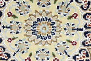 Cream Floral 4X6 Indo-Nain Oriental Rug