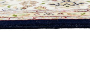 Dark Navy Floral 10X14 Indo-Nain Oriental Rug