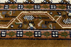 Cream Floral 3X11 Indo Botemir Oriental Runner Rug