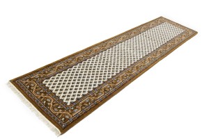 Cream Floral 3X11 Indo Botemir Oriental Runner Rug