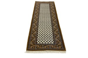 Cream Floral 2'5X8'8 Indo Botemir Oriental Runner Rug