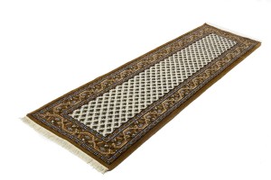 Cream Floral 2'5X8'8 Indo Botemir Oriental Runner Rug