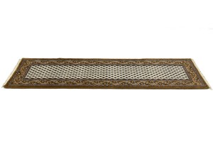 Cream Floral 2'5X8'8 Indo Botemir Oriental Runner Rug