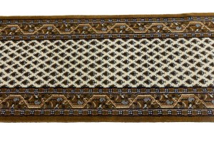 Cream Floral 2'5X8'8 Indo Botemir Oriental Runner Rug