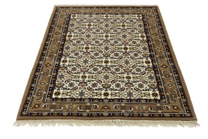 Cream Floral Tribal 4X6 Indo-Bidjar Oriental Rug