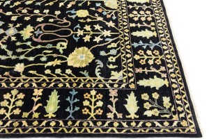 Black Floral 9X12 Osh Chobi Oriental Rug